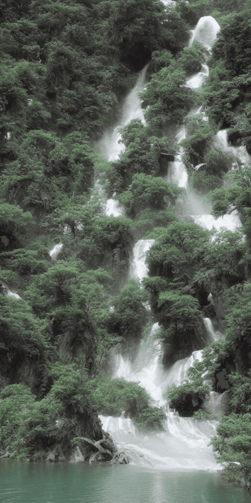 AI generated: 中国古风水墨山水，黑白色为主