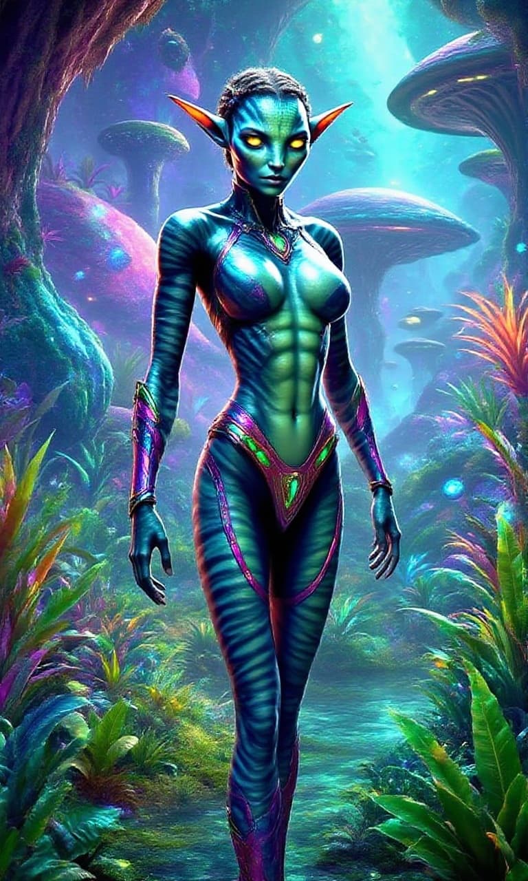 AI generated: Create a new species from this original. Alter with other worldly backdrop, repose the character. If...