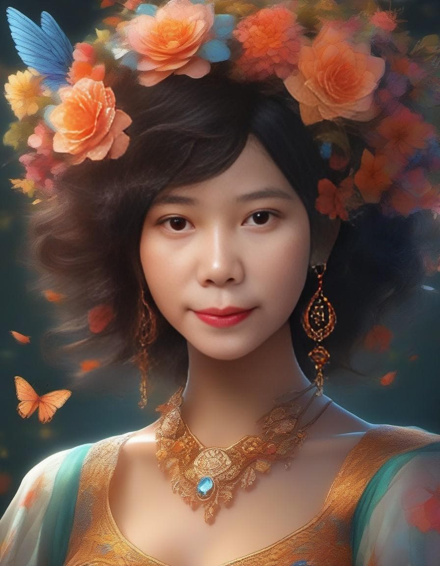 AI generated: Visualize an ultra-high definition, meticulously detailed full body portrait of a miniature, anthrop...