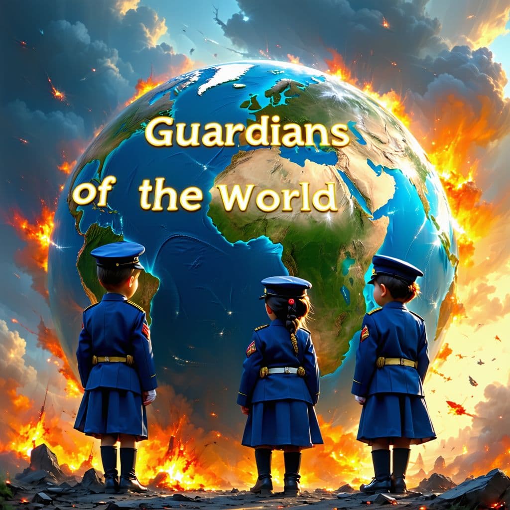 AI generated: Design an anagram logo specifically written "Guardians of the World." I want the world ball to appea...