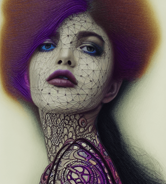 AI generated: coloured pencil drawing, high resolution 8k, Rothko 
 master painter, Byzantine artwork, 
young lady...