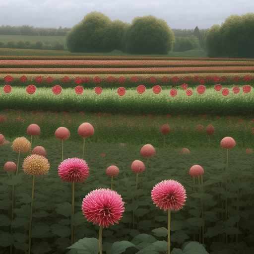 AI generated: A field with thousands dahlias 