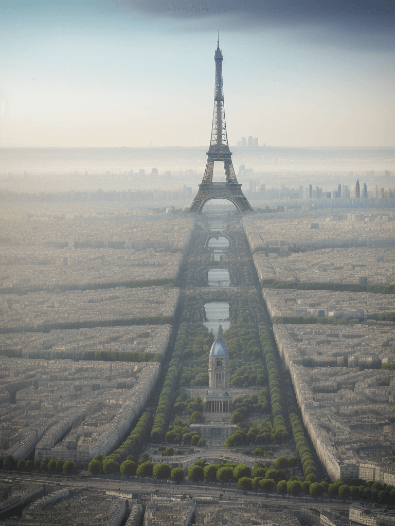 AI generated: city Paris France in the morning dew