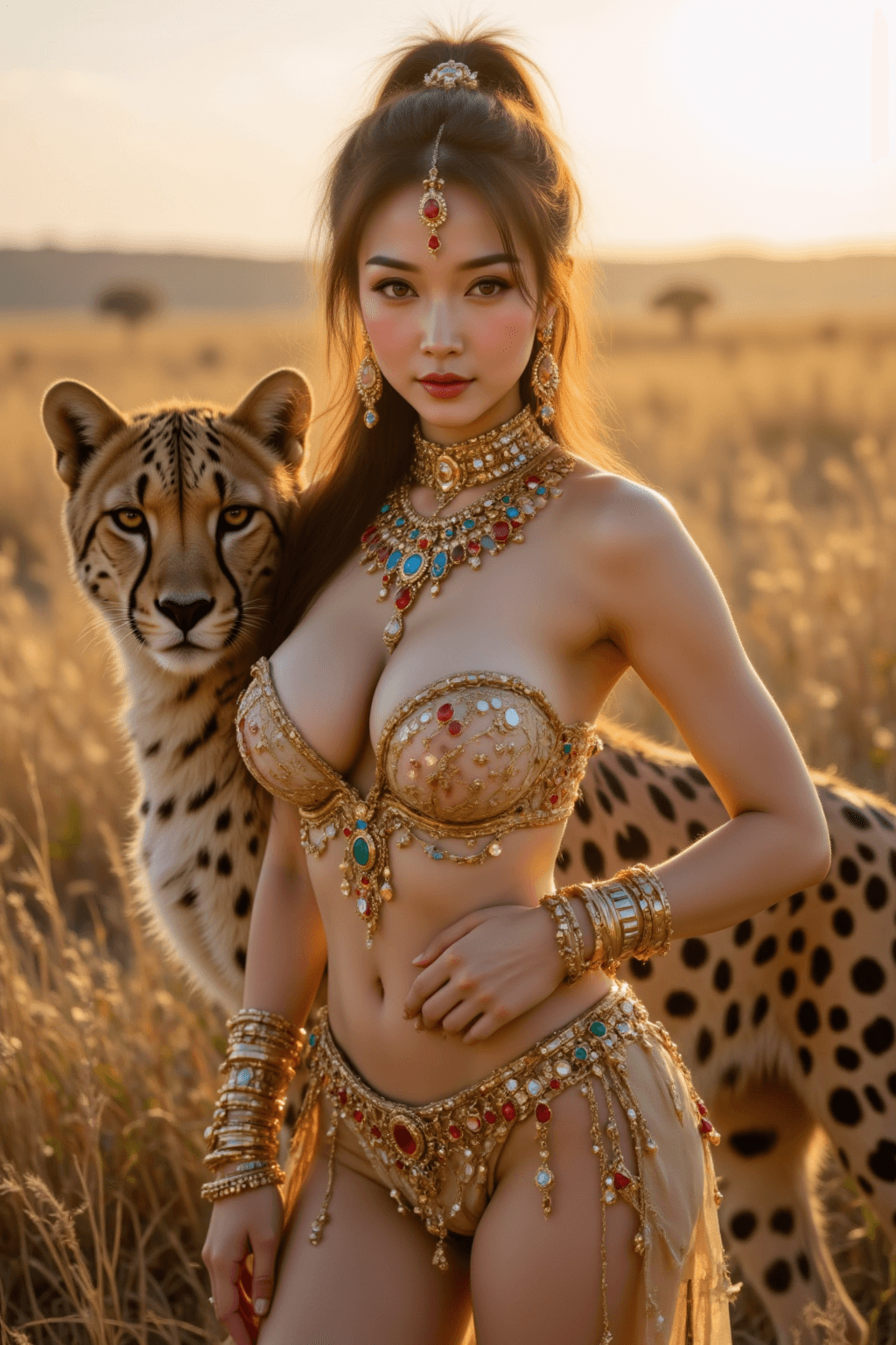 AI generated: A hyperrealistic, epic fantasy portrait of a majestic and beautiful young woman of East Asian descen...