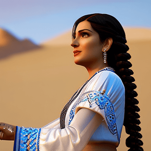 AI generated: photo of a ultra realistic belly dancer, dramatic light, pale sunrise, cinematic lighting, battered,...