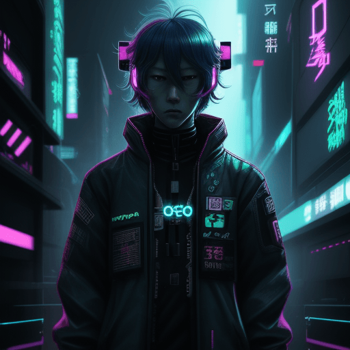 AI generated: GOJO sataru in cyber punk