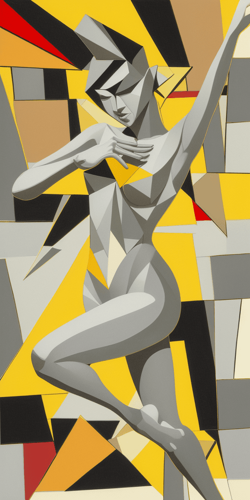 AI generated: (16k4d art rfktrstyle Half a pound of tuppenny rice), Cubist Angles, (Dynamic Pose)