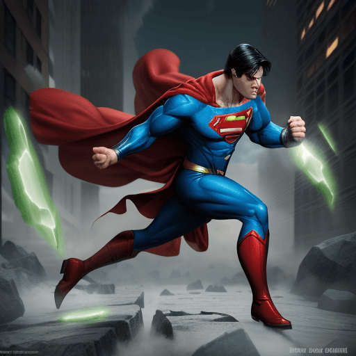 AI generated: Create a high resolution graphic that shows Superman battling the Data Quality Kryptonite that can r...