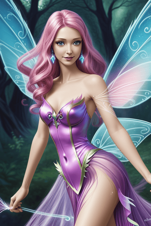AI generated: fairy winx, woman, fairy wing, magic, realistic style