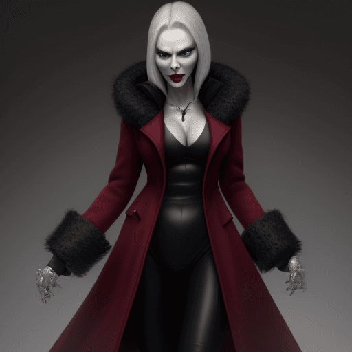 AI generated: a evil woman in a furcoat