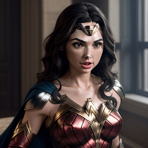 AI generated: gal gadot, wonder women, ultrarealistic, blonde, 
