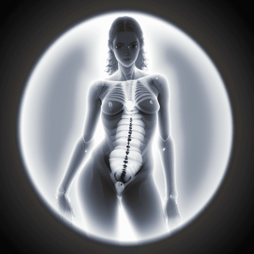 AI generated: Photo of a ultra realistic supermodel with an X-ray of a cumshot in her pussy