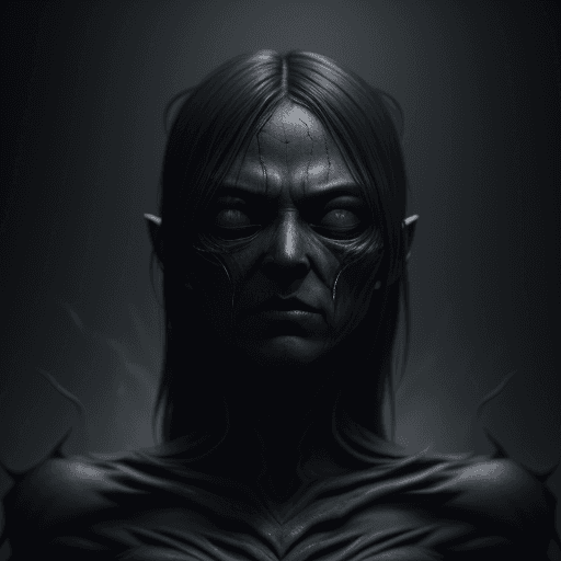 AI generated: A Photo of A dark creature, sombre appearance, in the style of one above all , invisible face, his d...