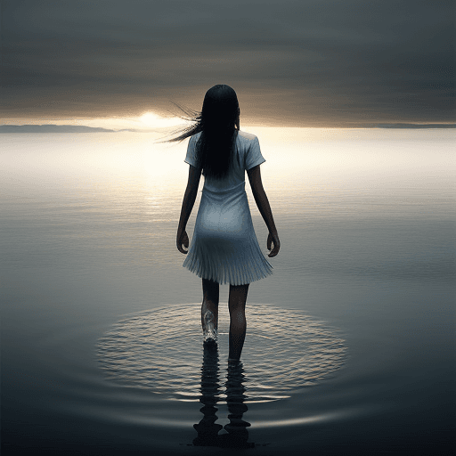AI generated: A chief's daughter, walking on water.
