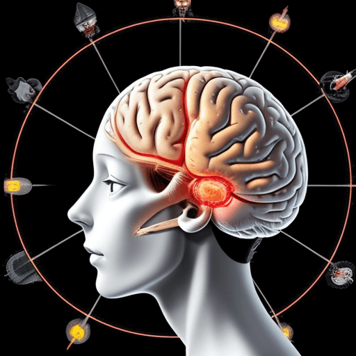 AI generated: 
Brain image, where the brain is attacked by airplanes