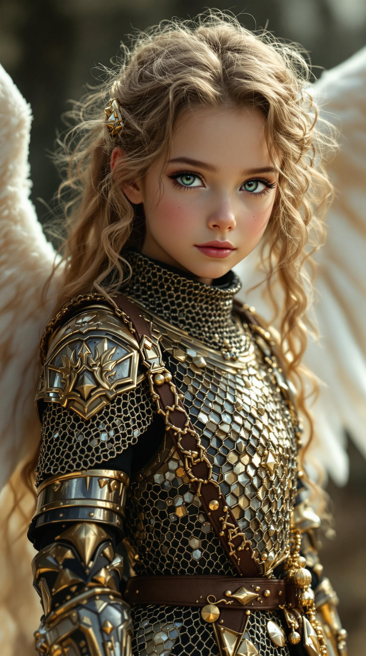 AI generated: a professional photo of a exceptionally of the most beautiful angelic girl in the world, (age 7), (f...
