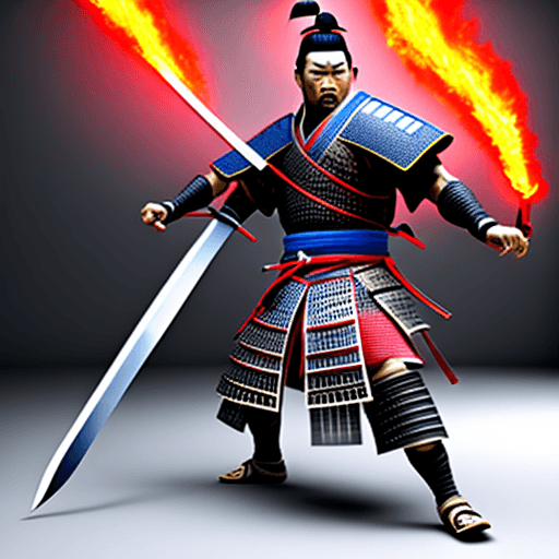 AI generated: 3d photo of ultra realistic samurai warrior, high definition, 8k, vibrant colors, ultra clear
