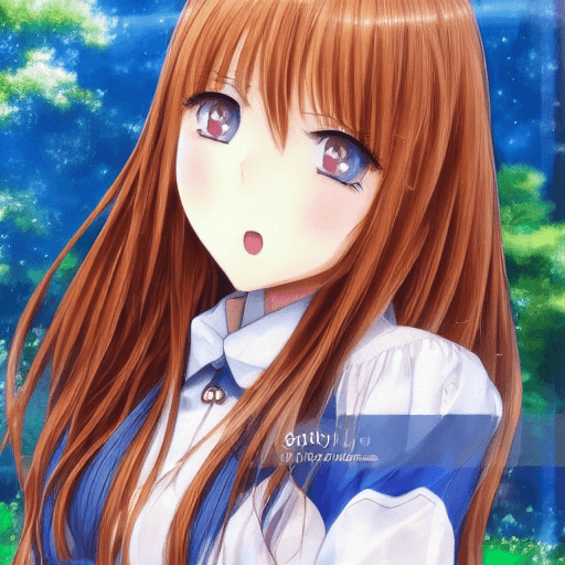 AI generated: nakano nino\(gotoubun no hanayome\), one girl, (brown hair, long hair), (blue school uniform), (blue...
