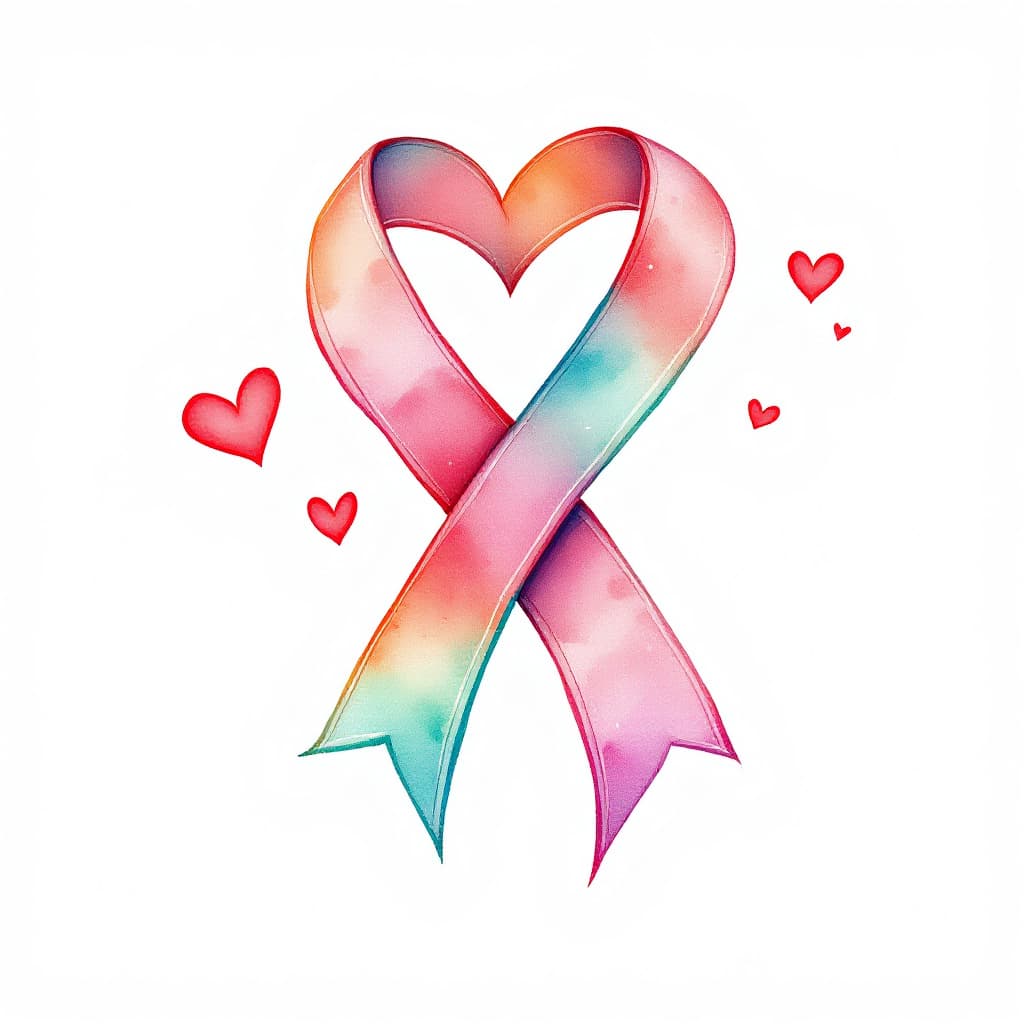 AI generated: cute watercolor ribbon  illustration,  valentine's day , exaggerated features --ar 1:2 --stylize 750...
