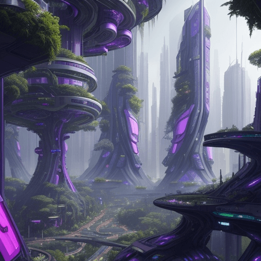 AI generated: a view of a city with a lot of trees and bushes, garden, beautiful city of the future, future city, ...