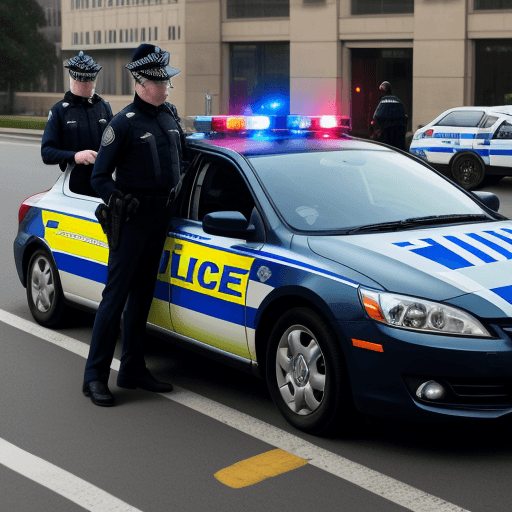 AI generated: Car stopped by the police
