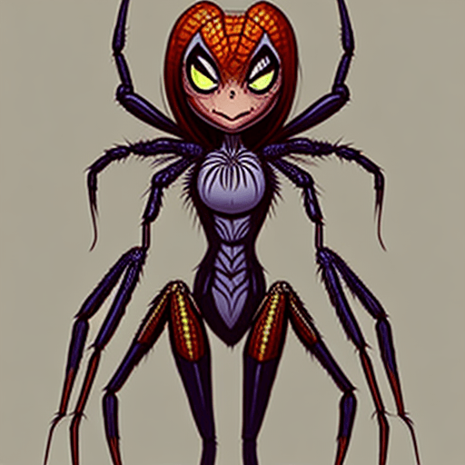 AI generated: An original spider hybrid monster girl character named Salticidae. She is a spidertaur, better known...