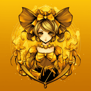 AI generated: T-shirt vector, anime princess from Madhouse, holding a bow and arrow, with a determined facial expr...