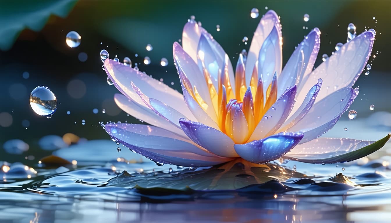 AI generated: <lora:FiosMysticAura:1.0> <lora:Wild Serenity:1.0> <lora:Ultra Cute Flux:1.0> a fairy on a waterlill...