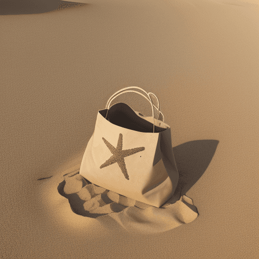 AI generated: a bag in the sand
