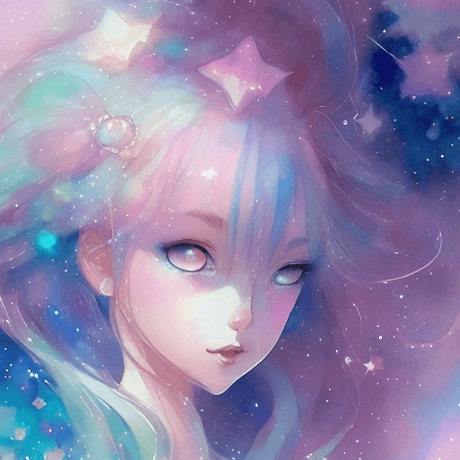 AI generated: Magical girl, mystical watercolor painting, stars, , flow, watercolor ultra resolution, Soft Lightin...