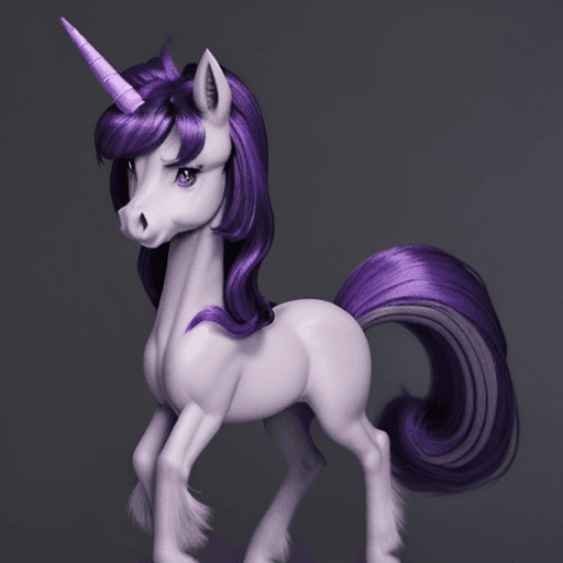 AI generated: Twilight Sparkle is a pony with a small and slender body. She has a coat color that is lavender, whi...