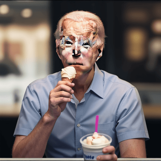 AI generated: Joe biden eating ice cream
