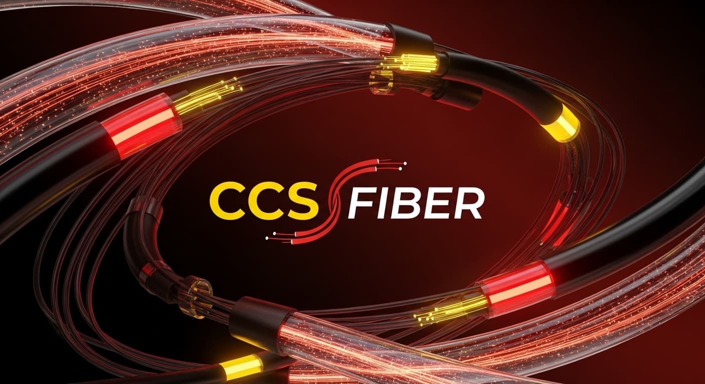 AI generated: Create a company logo and desktop wallpaper for a company named CCS FIBER. it is a fiber optic compa...