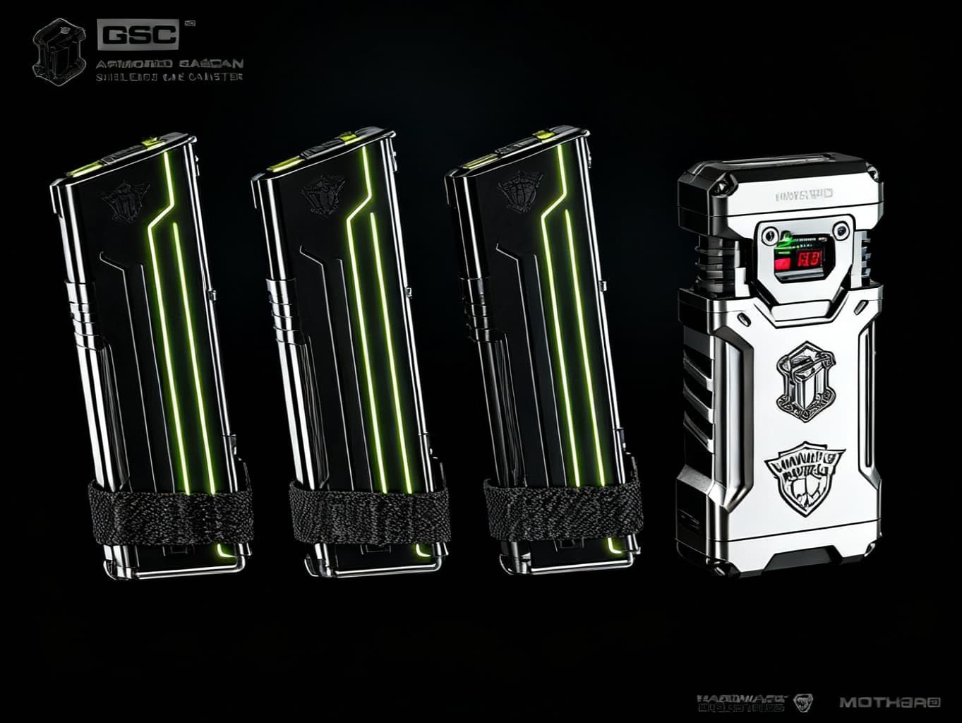 AI generated: Using the images as references, design the Forgeworks Design ‘Armatures Series’ Black and Chrome col...