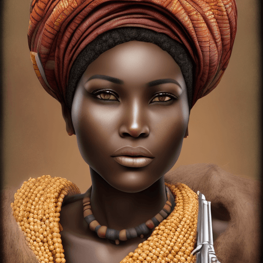 AI generated: African woman hot realistic on the war