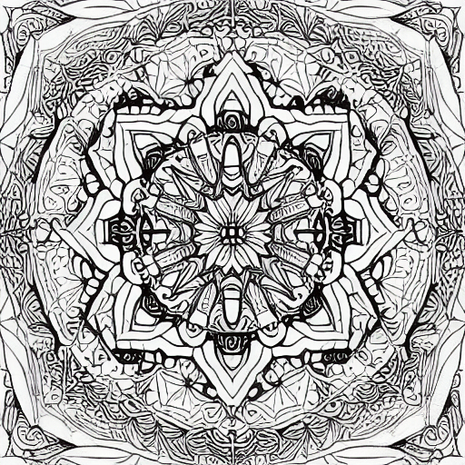 AI generated: Coloring page for adults, mandala, New York skyline, white background, clean line art, fine line art...