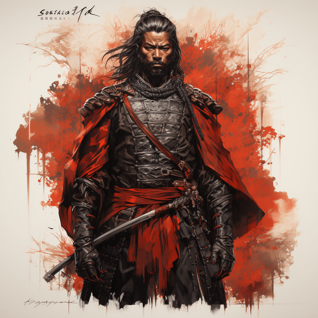 AI generated: A samurai, in the style of Takeshi Murata--q 2 --s 750 --v 5.2