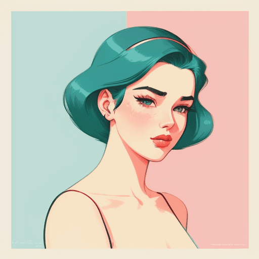 AI generated: Premium vintage illustration design, art by Coby Whitmore, bold color and line, Morphism art, vibran...