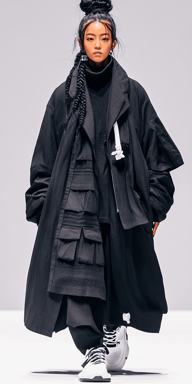 AI generated: woman wearing all black, in the style of hyper-realistic sci-fi, acidwave, realistic figures --chaos...