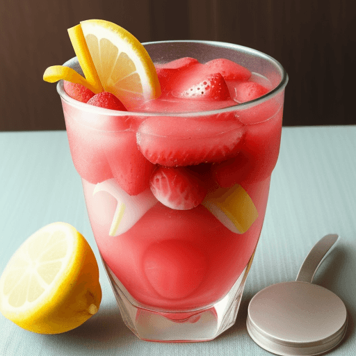 AI generated: limonade dans un gobelet avec des fraise