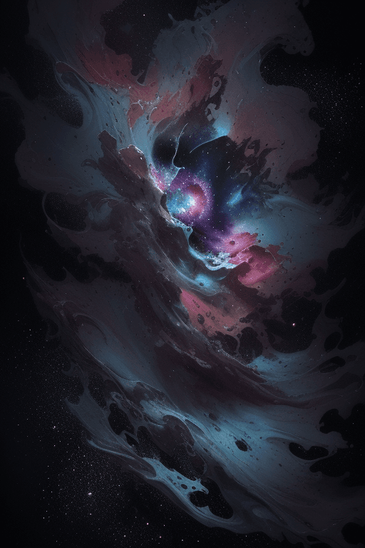AI generated: alberto seveso art, very big cat, space nebula, water ink, ink water, ink, cosmic space background, ...