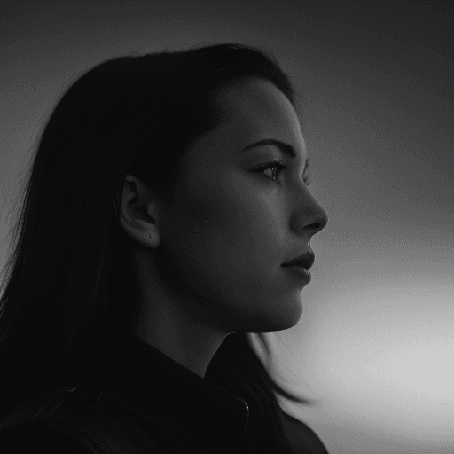 AI generated: high resolution photography, monochrome, evoking the starkness of classic noir with an intimate, psy...