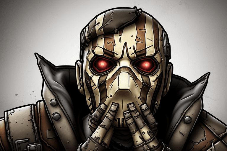 AI generated: Borderlands Boss style introduction for photoshop background
