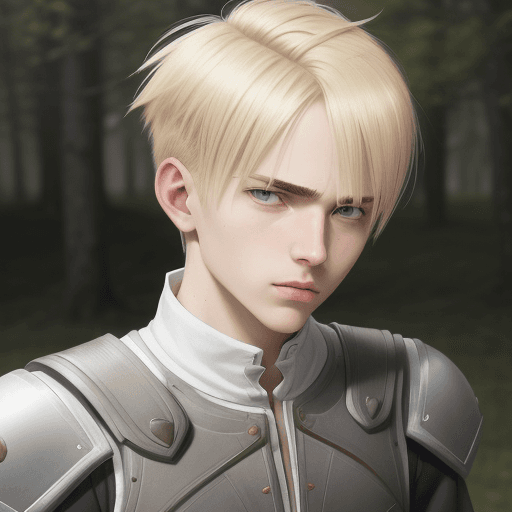 AI generated: ainme character  ,male,Armin has a boyish face, with large hazel eyes and a small pointed nose which...