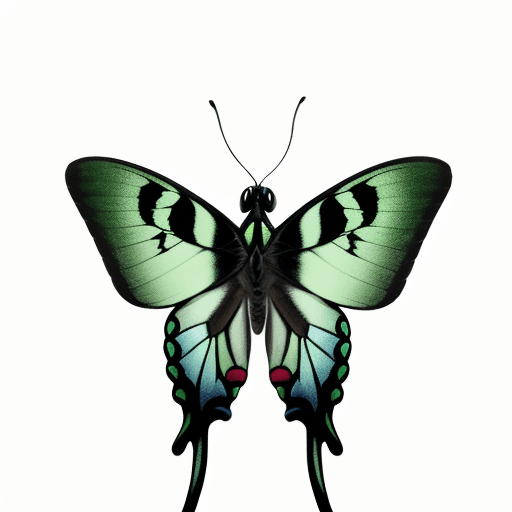 AI generated: a large Papilio machaon, white background.