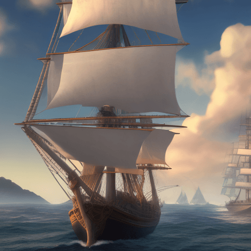 AI generated: Photo of a ultra realistic sailing ship, dramatic light, pale sunrise, cinematic lighting, battered,...