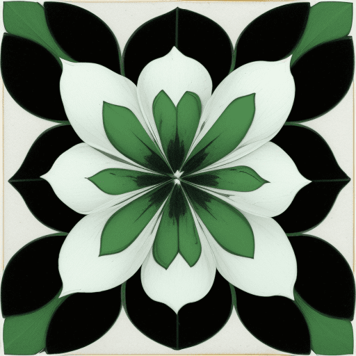 AI generated: green and black pimpoys, triangular petals and white edges, white faded edges