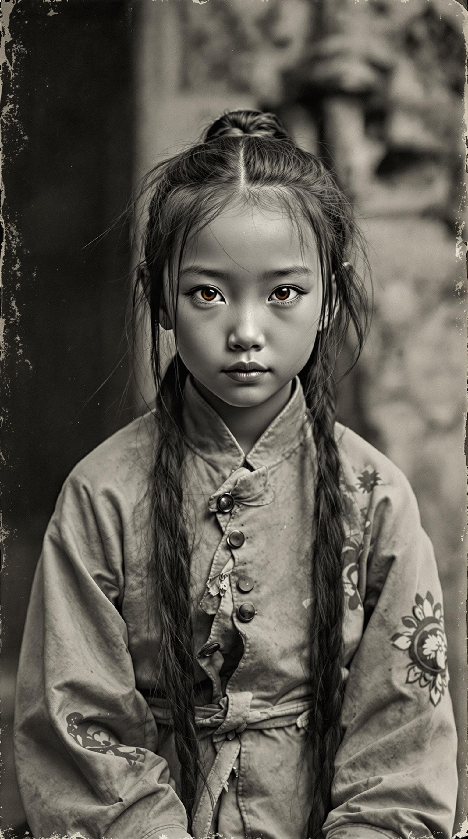 AI generated: a professional vintage black and white photo (paper has aged over time), of a exceptionally of the m...
