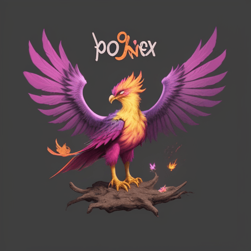 AI generated: Cute and playout phoenix with the style of unique yo