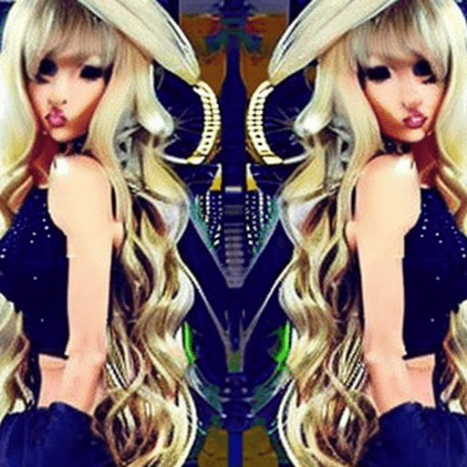 AI generated: Dos chicas gyaru estilo anime , chica gyaru Yamamba morena de pelo blanco y maquillaje exagerado y C...